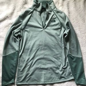 The north face womens canyon lands 1/4 zip green jacket